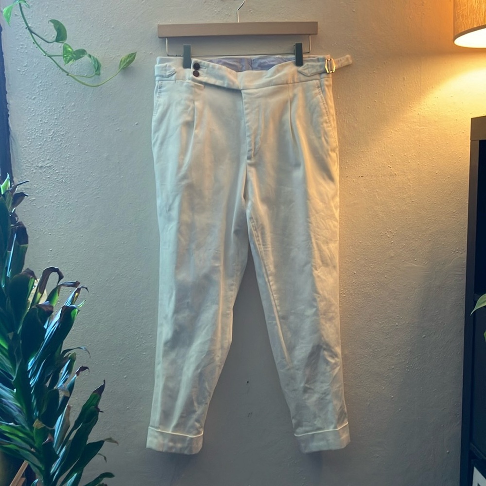 Pini Parma Men's White Pants Made in Italy Sz 48